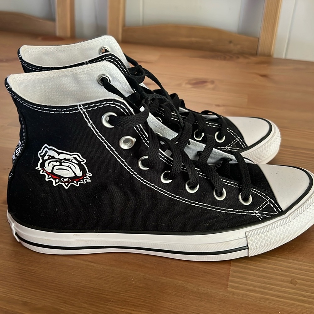 Women’s Custom Converse UGA black high top sneakers